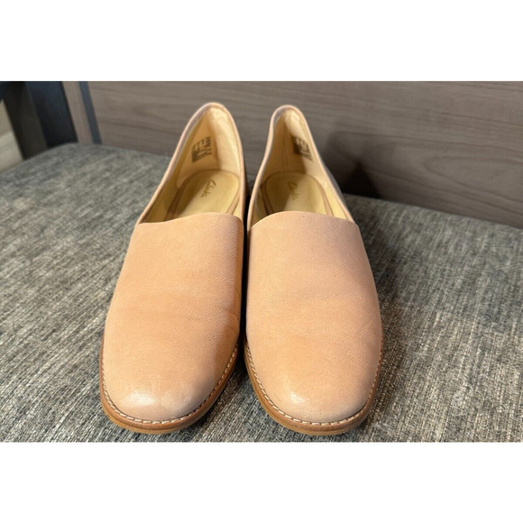Clarks Womens Pure Easy Leather Slip On Loafers Tan 9.5 - Picture 6 of 7